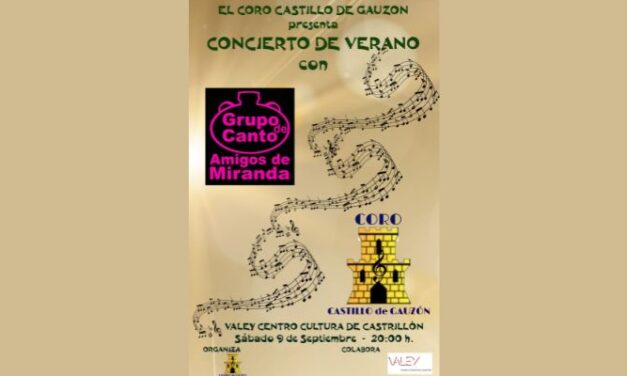 Música – II Concierto de Verano: Coro Castillo de Gauzón y Grupo de Canto Amigos de Miranda
